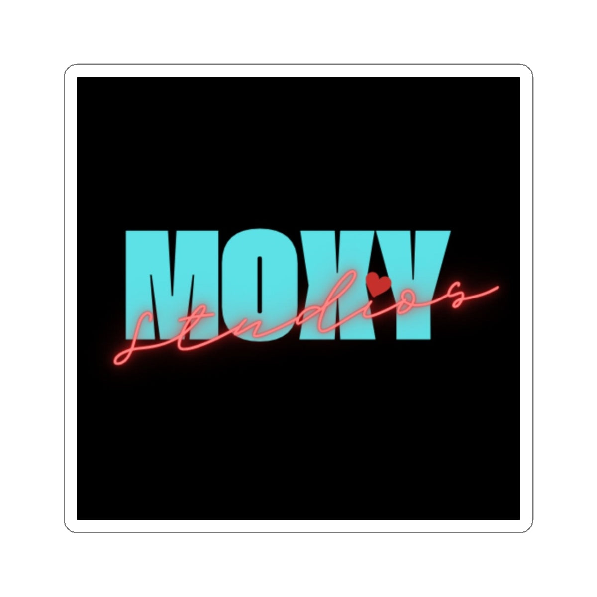 Kiss-Cut Sticker — 'Moxy Studios' Retro Neon Logo