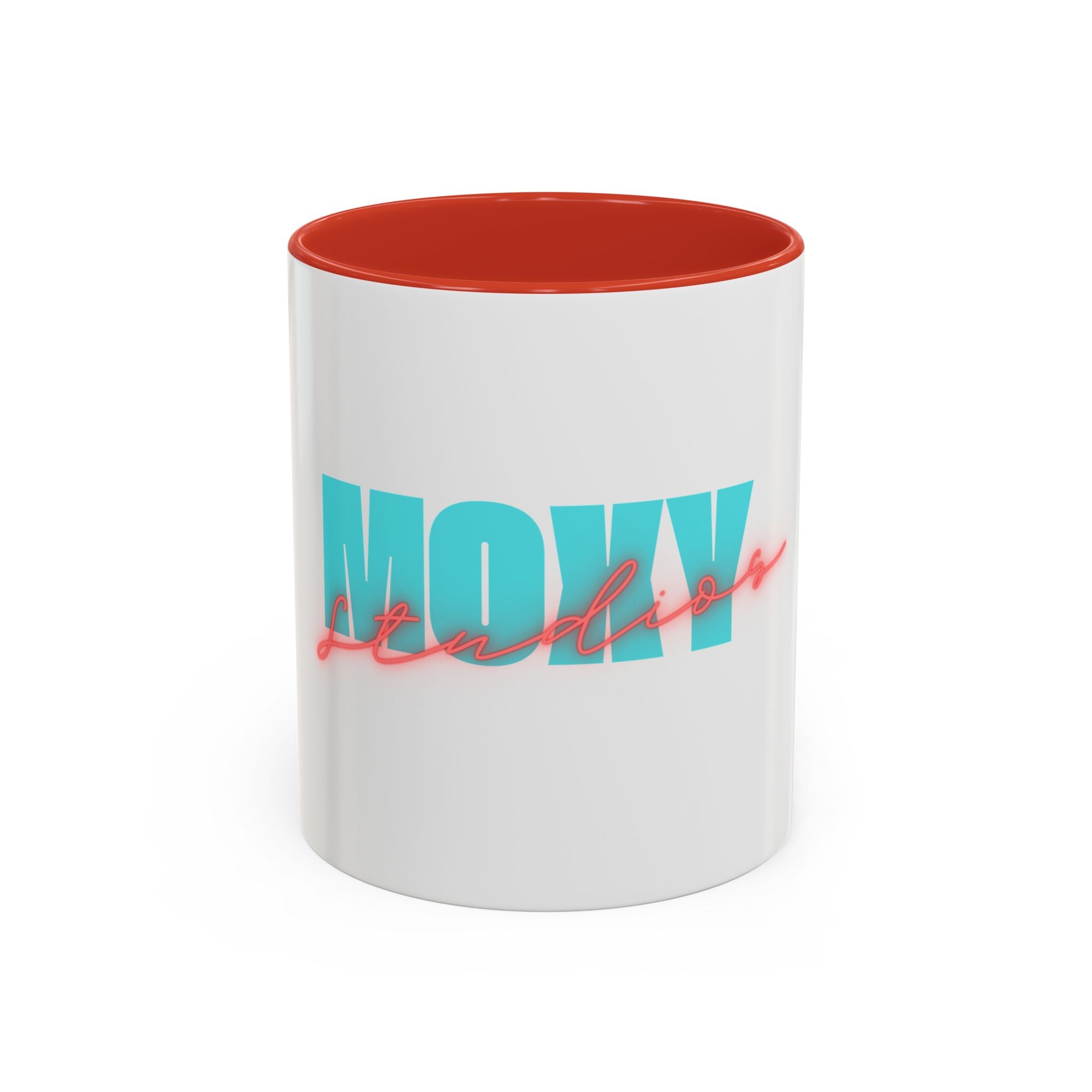Moxy Cafe Accent Mug — Retro Turquoise & Neon Pink Coffee Cup (11/15oz)