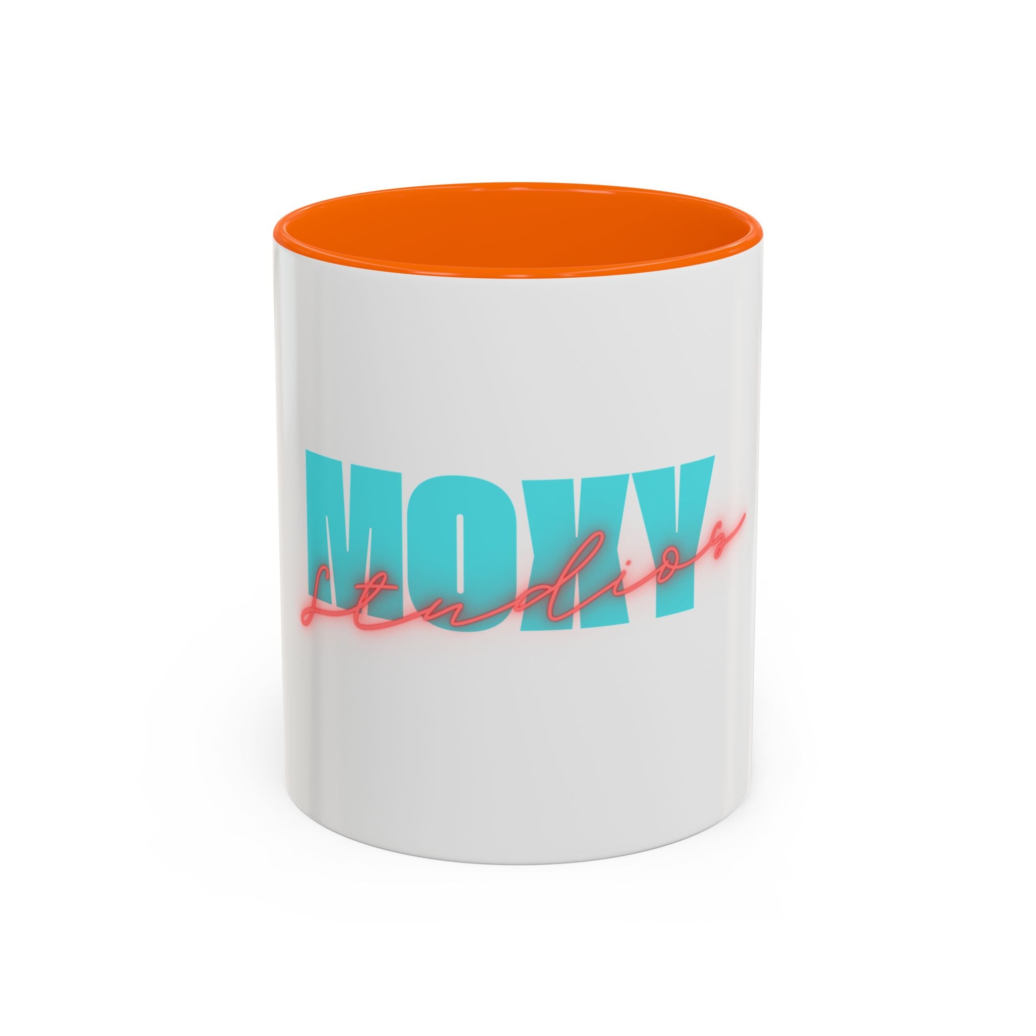 Moxy Cafe Accent Mug — Retro Turquoise & Neon Pink Coffee Cup (11/15oz)