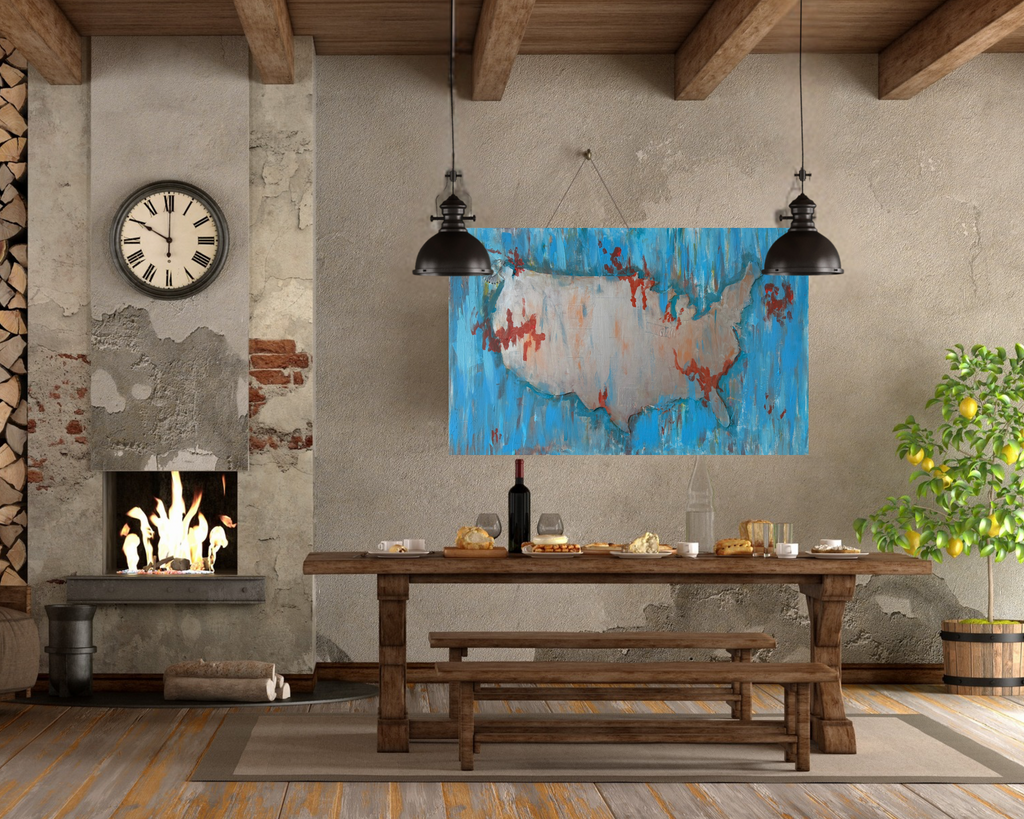 American Dream Original Art on Upcycled Thrift