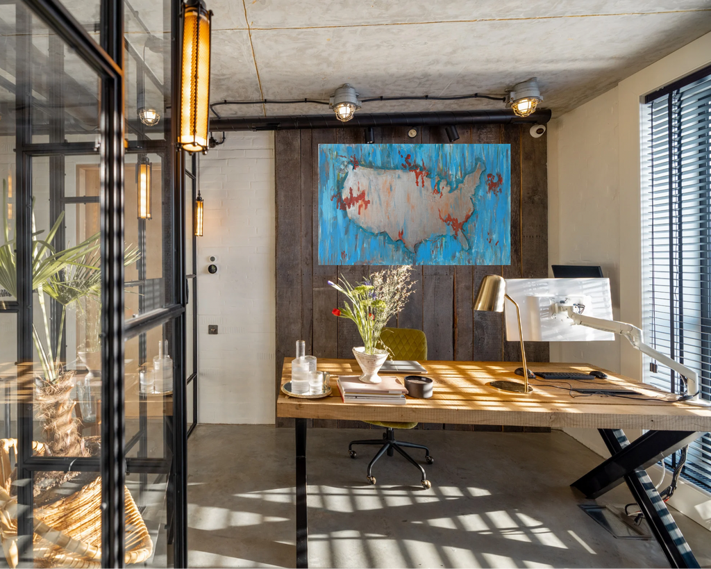 American Dream Original Art on Upcycled Thrift