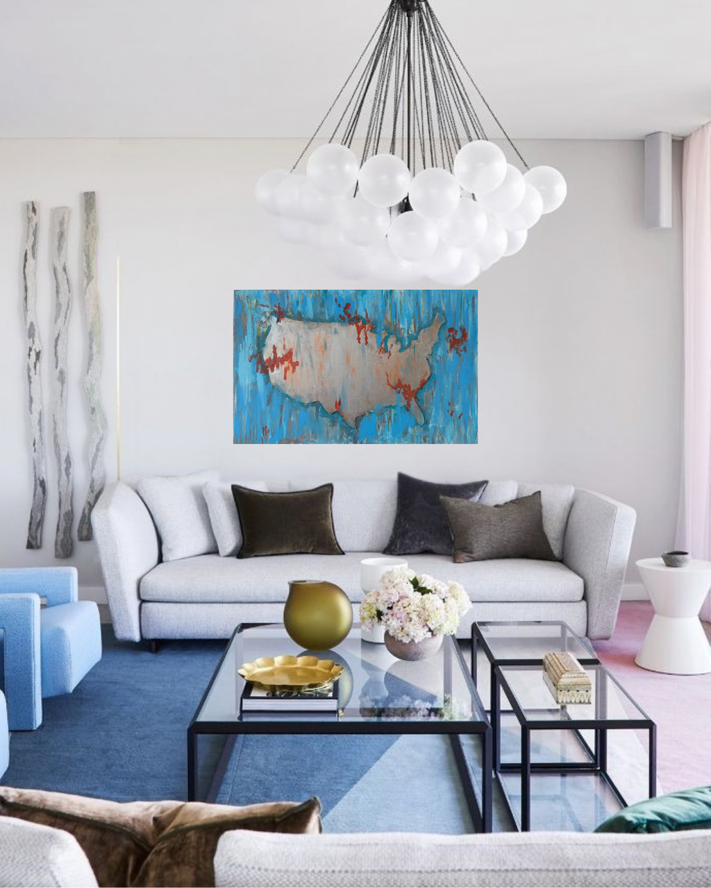 American Dream Original Art on Upcycled Thrift