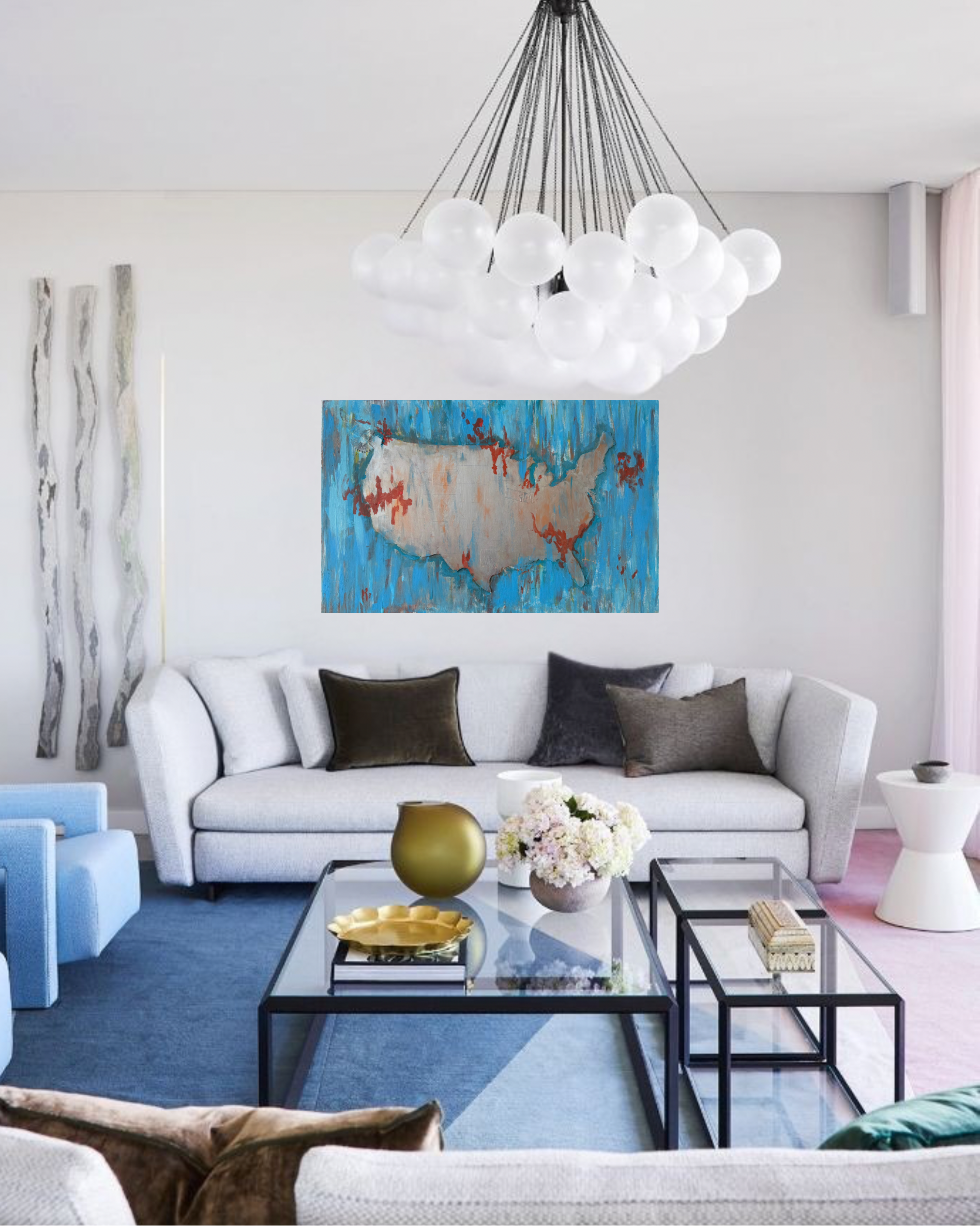 American Dream Original Art on Upcycled Thrift